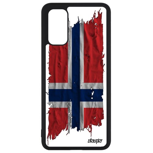 фото Чехол на мобильный samsung galaxy s20, s20 5g, "флаг норвегии на ткани" государственный utaupia