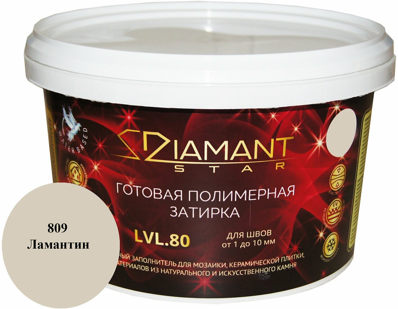 Полимерная затирка Diamant Star lvl.80, 809 ламантин, 2 кг - фотография № 1