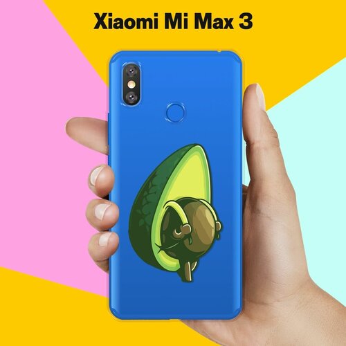 Силиконовый чехол на Xiaomi Mi Max 3 Авокадо-рюкзак / для Сяоми Ми Макс 3 силиконовый чехол на xiaomi mi max 3 сяоми ми макс 3 черно золотая клубника