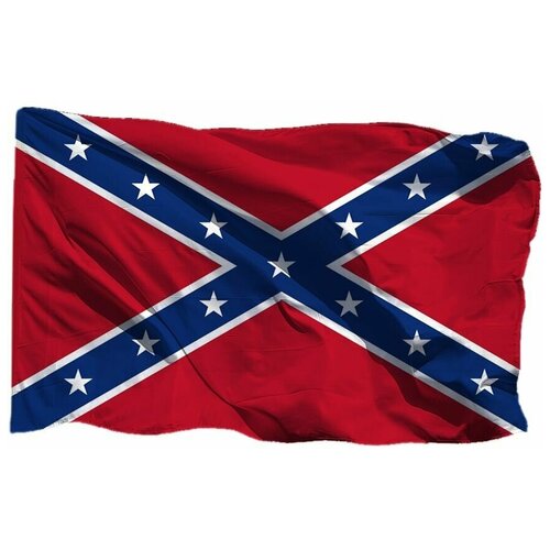 Флаг Конфедерации на шёлке, 70х105 см для ручного древка флаг конфедерации 70х105 см