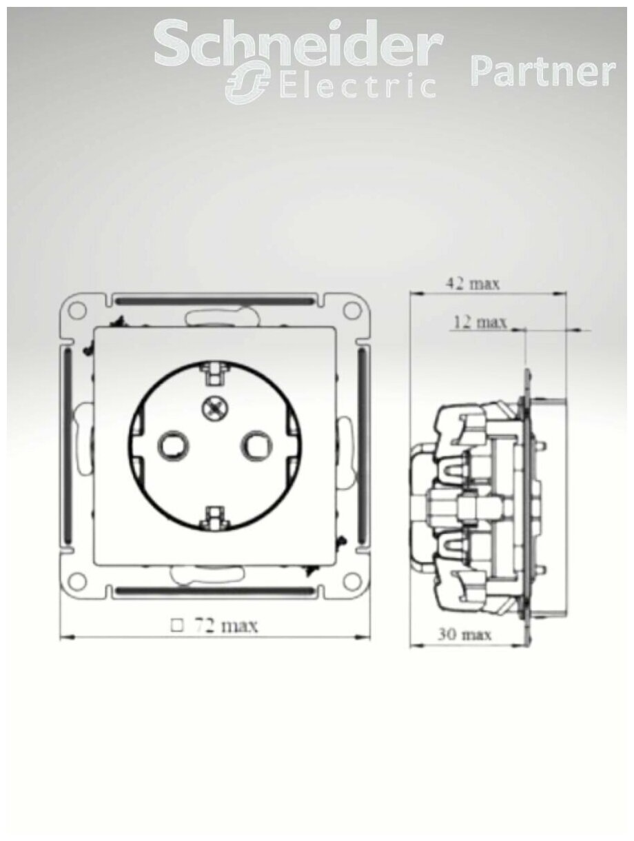 Механизм розетки с з/к сталь AtlasDesign (10) Schneider Electric - фотография № 5