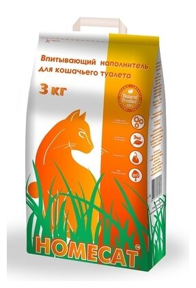 Homecat наполнитель Впитывающий наполнитель 5 л 61951, 3,000 кг (2 шт)