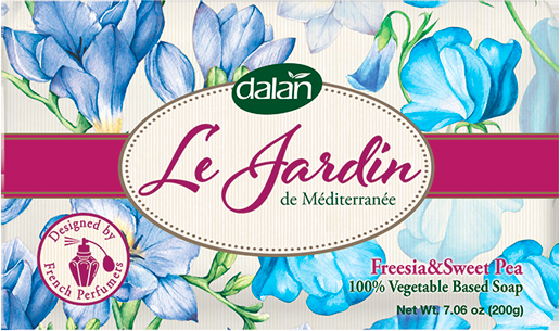 Мыло туалетное твердое для рук Dalan Le Jardin "Фрезия и Душистый горошек", парфюмированное, 200 гр