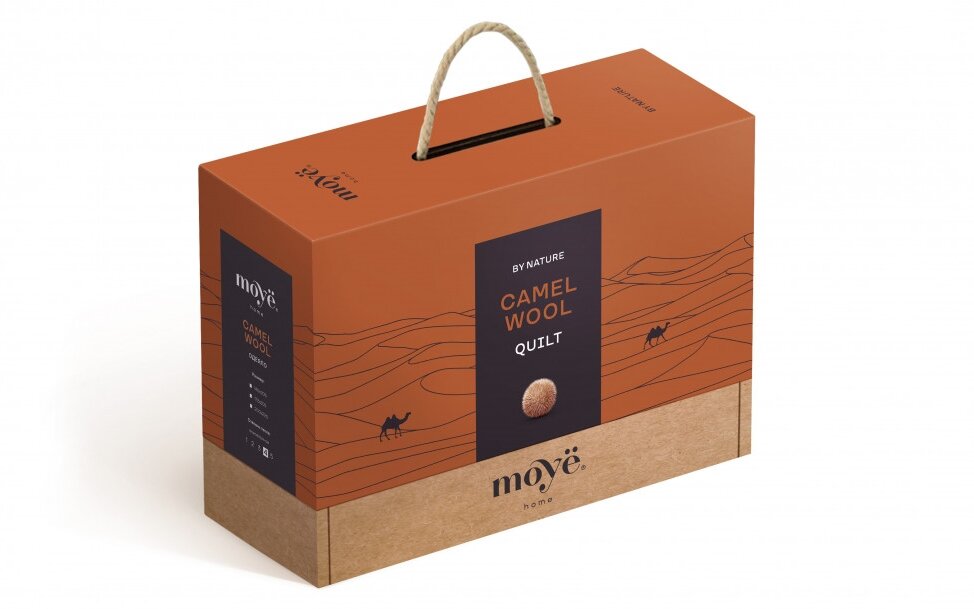 Одеяло всесезонное бежевое Moye Home Camel из верблюжьей шерсти, 200 х 220 см