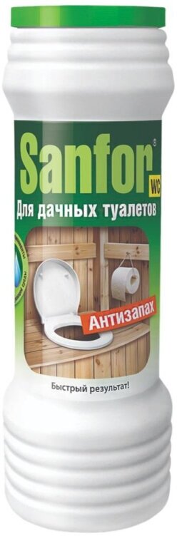 Универсальное чистящее средство Sanfor Антизапах для дачных туалетов 400гр 1 шт