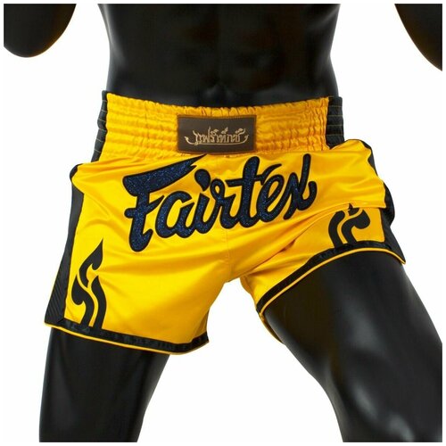 Трусы боксерские Fairtex, размер L, желтый шорты для тайского бокса fairtex bs1708 black l