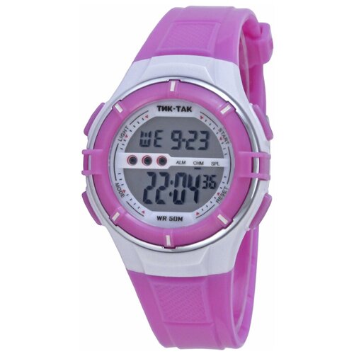 Наручные часы Тик-Так, белый, фиолетовый наручные электронные часы тик так н449 wr50 голубые