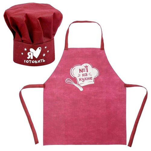 фото Набор повара happy valley с фартуком и колпаком, "№1", на кухне