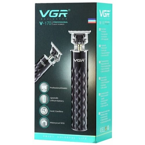 Триммер для бороды и усов VGR V-170профессиональныйStylish designбеспроводнойчерный 250000₽
