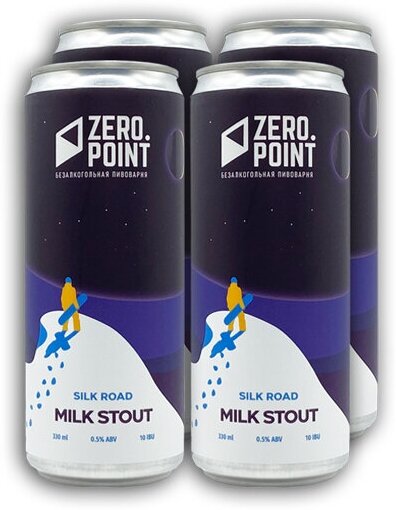 Безалкогольное пиво Zero Point "Silk Road" Milk Stout (4 шт х 0.33 л.)