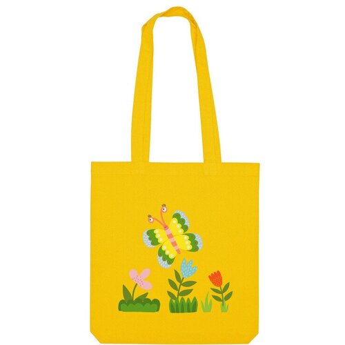 фото Сумка «бабочка и цветы» (оранжевый) us basic