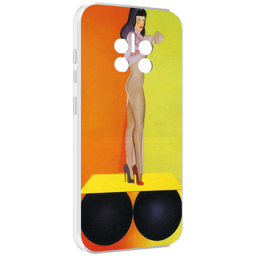 Чехол MyPads девушка на шарах женский для Doogee V11 задняя-панель-накладка-бампер
