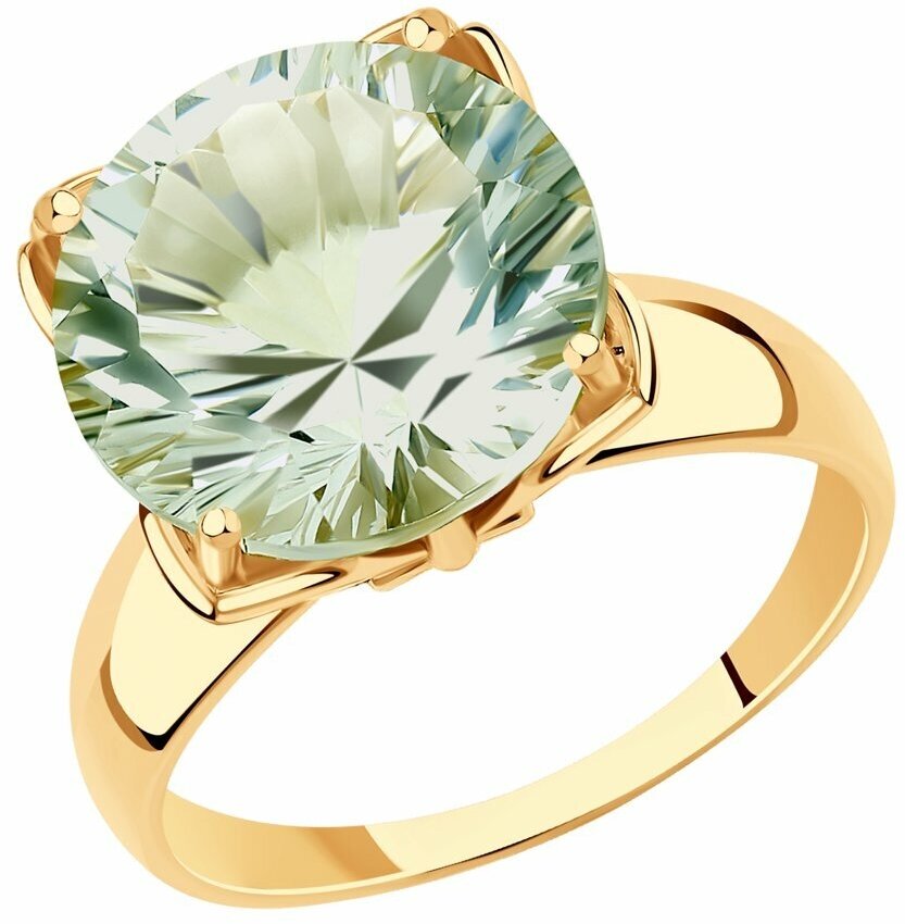 Перстень SOKOLOV Кольцо из золота 585пр со светло-зелёным аметистом, красное золото, 585 проба, аметист