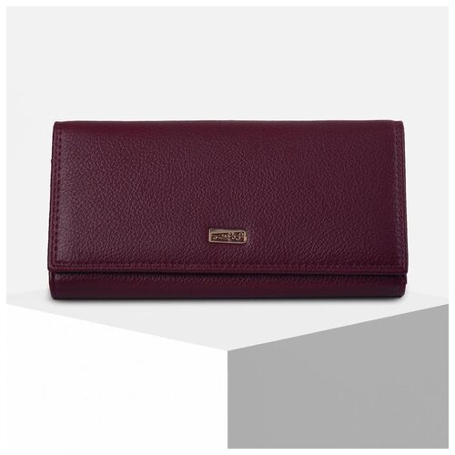 фото Кошелек жен 06-01-01, 19*3*9 см, 3 отд, д/карт, д/монет, бордовый 6491220 сима-ленд