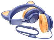 Наушники полноразмерные HOCO W36 Cat ear headphones with mic, dream blue