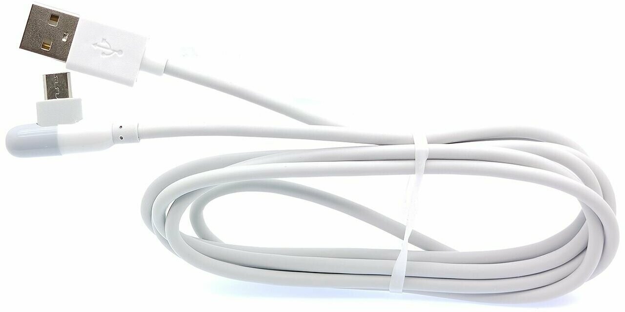 Кабель для зарядки телефона, смартфона Орбита OT-SMM57 Белый кабель USB 2.4A (microUSB) 1м угловой