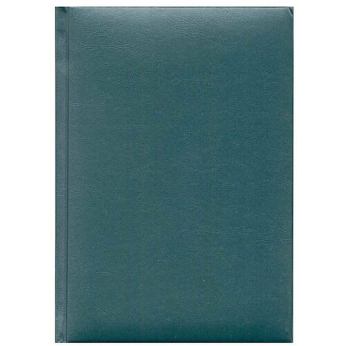 Ежедневник недатированный А5 кожзам линейка 320 страниц поролон (с перфорацией) зеленый (7568)