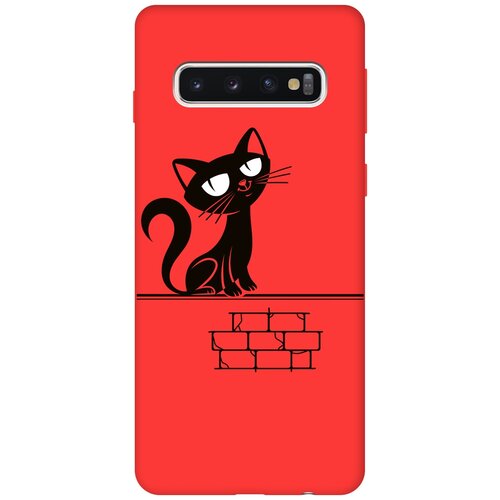 фото Re:pa чехол - накладка soft sense для samsung galaxy s10 с 3d принтом "scratchy and wall" красный