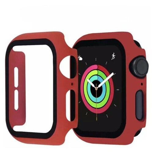 фото Чехол для apple watch 40mm со стеклом, красный pro-i-shop