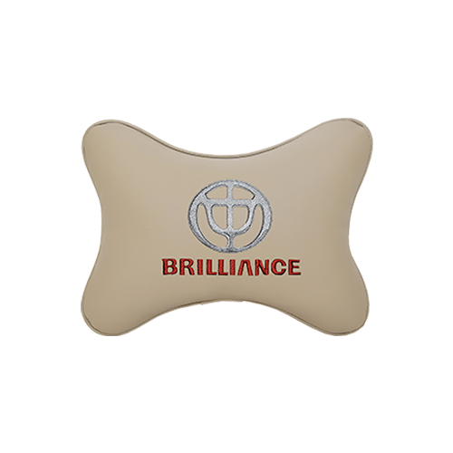 фото Подушка на подголовник экокожа beige brilliance vital technologies