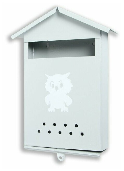Ящик почтовый без замка (с петлей), вертикальный, "Домик", серый - фотография № 4