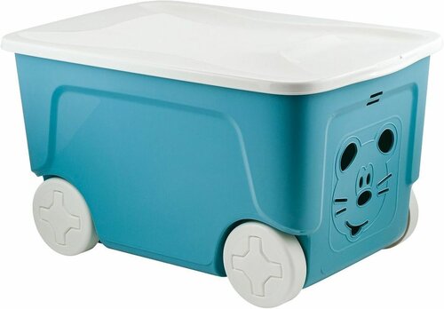 Ящик для игрушек на колесах Lalababy Play with Me, 59 x 38,3 x 33 см, 50 л, синий колокольчик