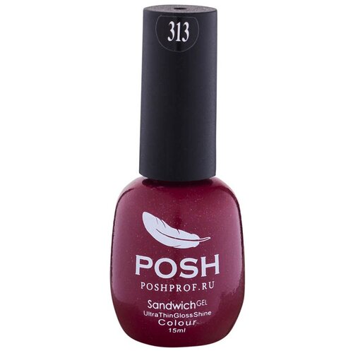 POSH Гель-лак Sandwich Gel голографические, 15 мл, 313 насыщенные частицы posh гель лак sandwich gel neon 15 мл neo5 сочный апельсин