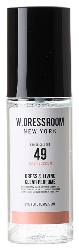 W. DRESSROOM Парфюмированный спрей для одежды и дома W.Dressroom Dress & Living Clear Perfume №49 Peach Blossom 70ml,