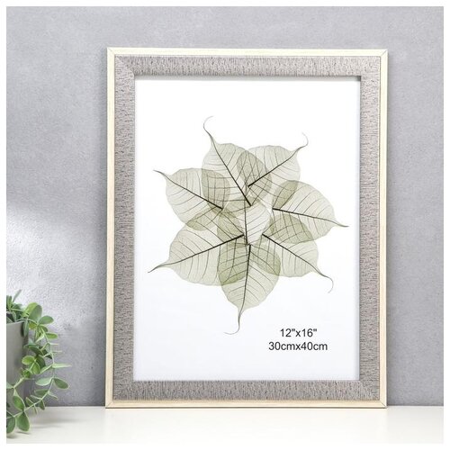 фото Фоторамка пластик 30х40 см "серый джинс в обрамлении светлого дерева" 45х35х1,5 см 4780351 сима-ленд