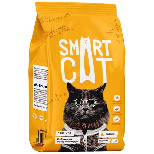 Сухой корм для кошек Smart Cat С курицей 1.4 кг