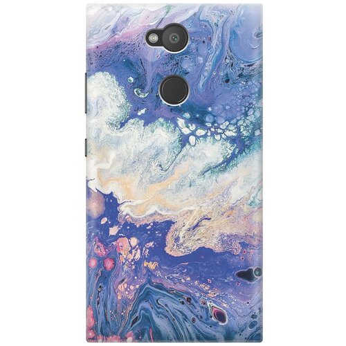 фото Cиликоновый чехол на sony xperia l2 / сони иксперия л2 с принтом "фиолетовый мрамор" gosso