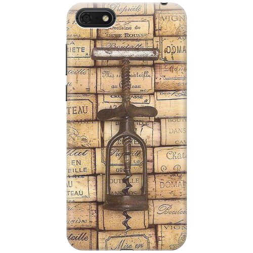 фото Re:paчехол - накладка artcolor для huawei y5 (2018) / y5 prime (2018) / honor 7s / honor 7a с принтом "штопор и вино"