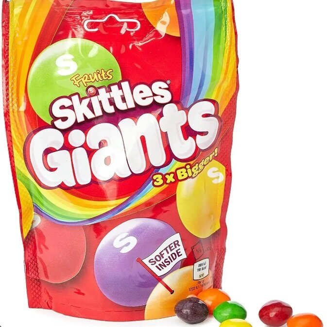 Skittles Giants Fruits / Скитлс Гигантские Драже Фруктовый 141гр. (Ирландия)