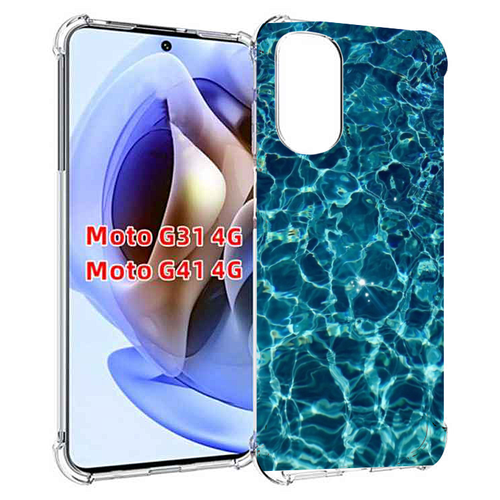Чехол MyPads красивая голубая вода для Motorola Moto G31 4G / G41 4G задняя-панель-накладка-бампер