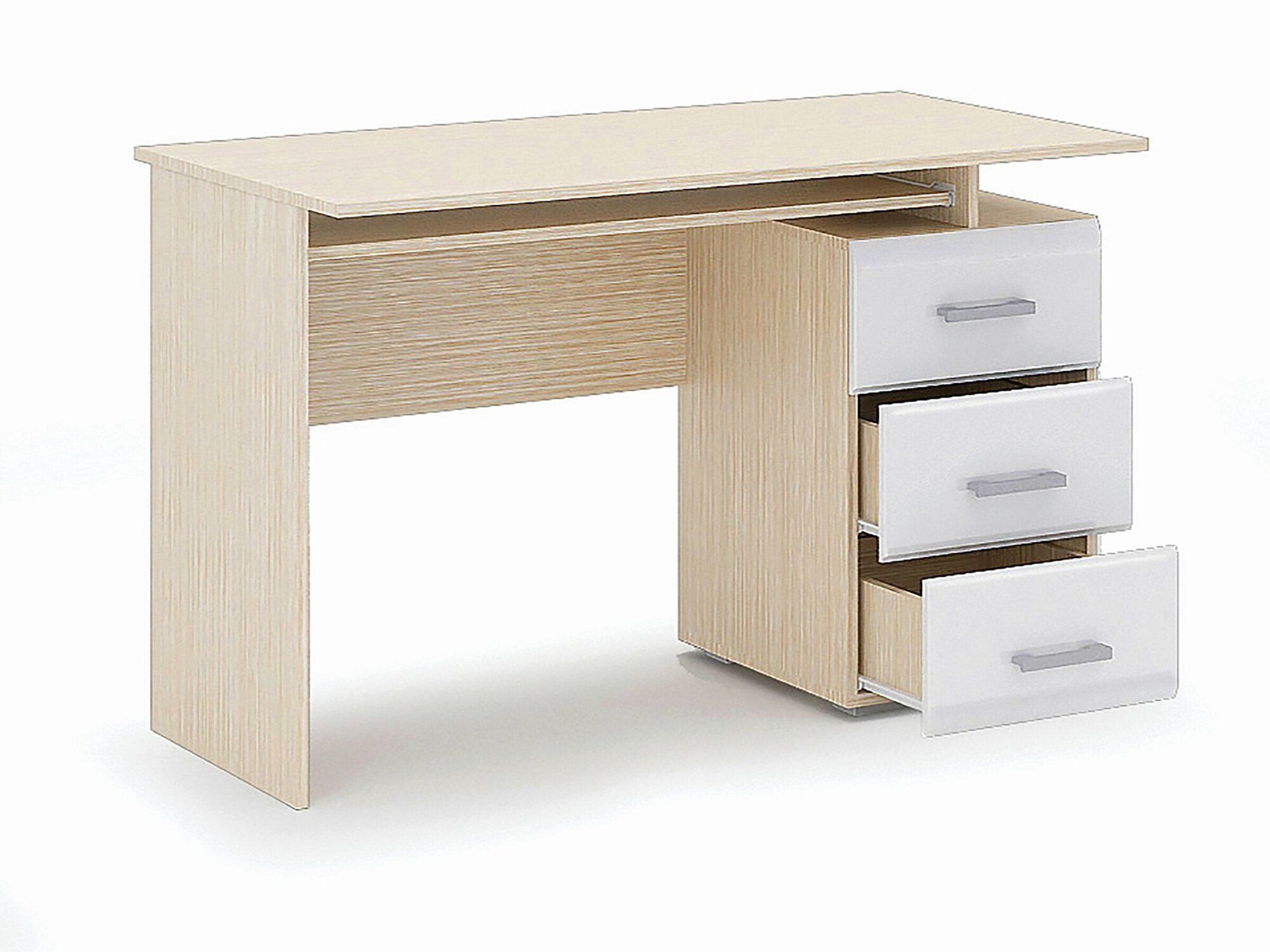 фото Спальня симба стол компьютерный (1,2х0,75х0,59) фасад МДФ белый глянец/корпус белфорт