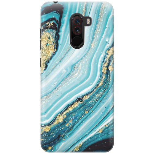 фото Cиликоновый чехол на xiaomi pocophone f1 / сяоми покофон ф1 с принтом "green marble" gosso