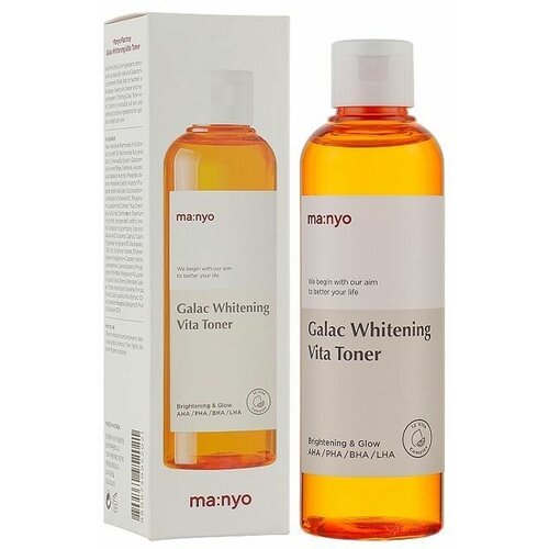 Мультивитаминный тонер для лица/ осветление пигментации Manyo Factory Galac Whitening Vita Toner 210 мл