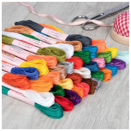 фото Набор ниток мулине арт узор №17-№19, 8 +- 1 м, 36 шт