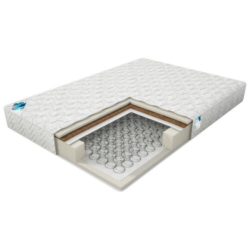 фото Матрас dimax практик лайт базис bonnel, 130x186 см, пружинный, белый