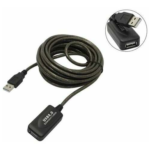 USB 2.0 A -> A Cablexpert UAE-01-5M usb удлинитель 5 метров черный