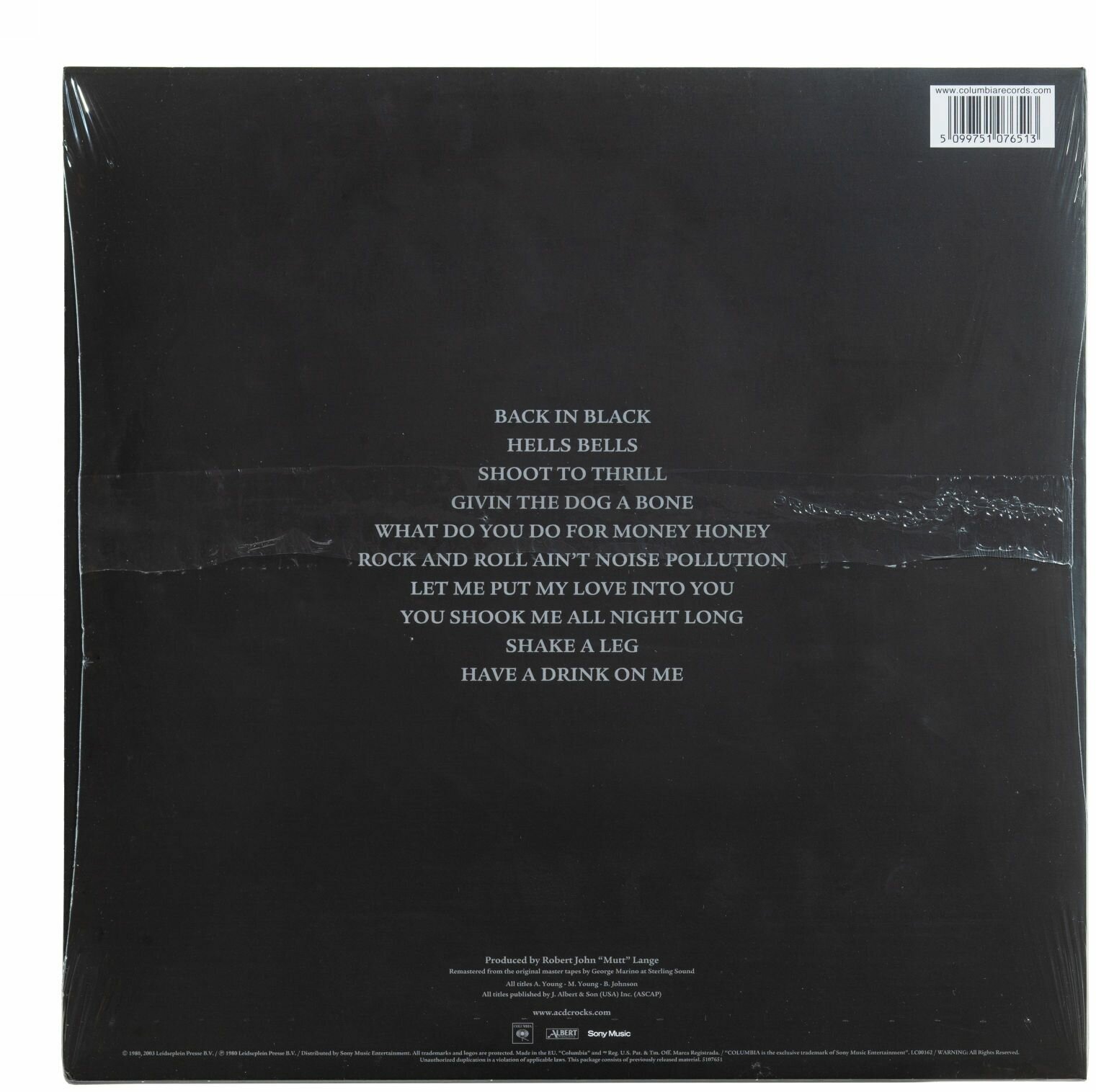 AC/DC Back in Black Виниловая пластинка Sony Music - фото №12
