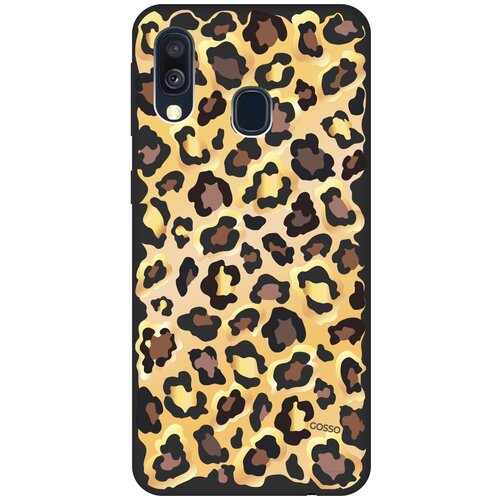 фото Ультратонкая защитная накладка soft touch для samsung galaxy a40 с принтом "cheetah" черная gosso