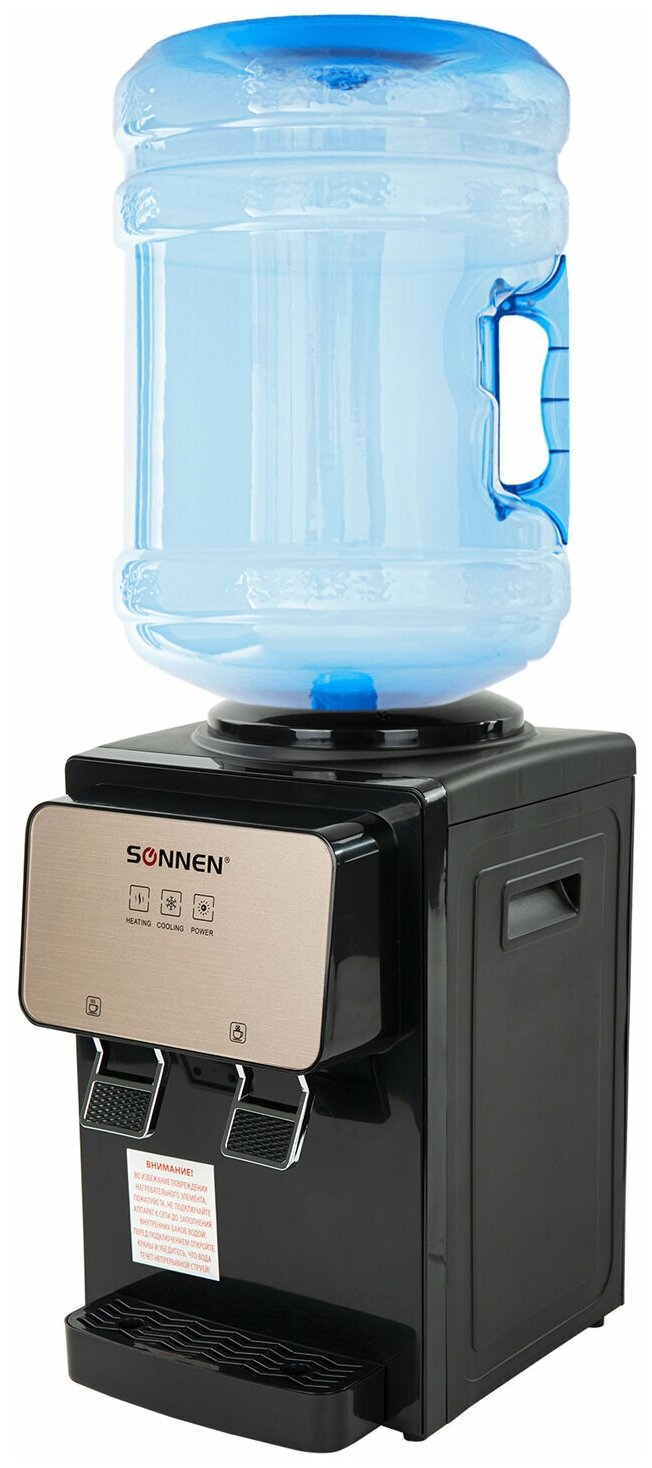 Кулер для воды SONNEN TSE-02BP настольный нагрев/охлаждение электронное 2 крана черный/бежевый 455621