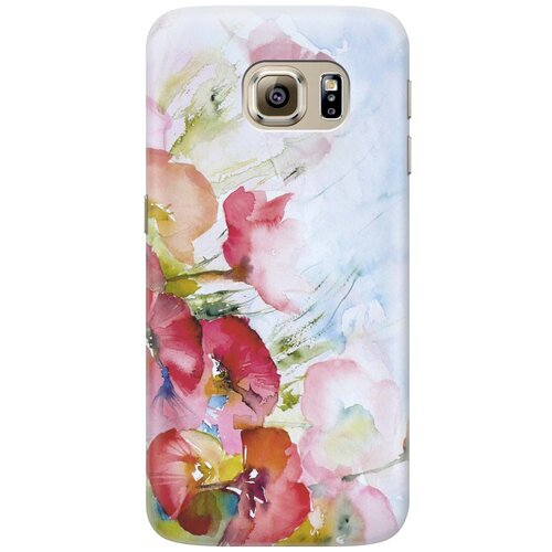 фото Cиликоновый чехол на samsung galaxy s6 edge / самсунг с6 эдж с принтом "акварельные цветы" gosso