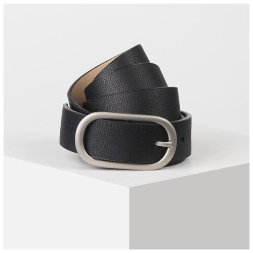 фото Ремень жен 04-01-02-01 брон, 2,8*0,2*110см, флотер, пряжка металл, черный 5140353 сима-ленд