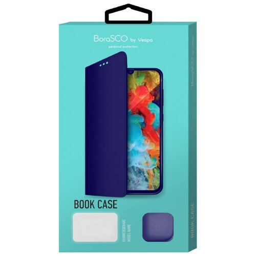 фото Чехол- книжка для xiaomi redmi 9 синий, book case, borasco borasco by vespa