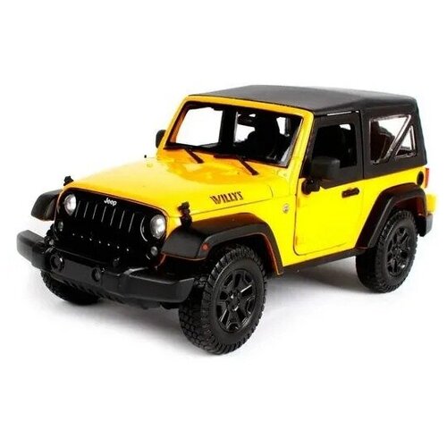 Машинка металлическая Maisto 1:18 - 2014 Jeep Wrangler жёлтый 31676 maisto 1 27 jeep wrangler rubicon special edition highly detailed die cast precision model car model collection gift