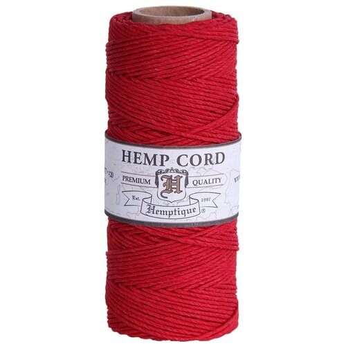 Hemptique Шнур из пеньки HS20CO, 1 мм5 м, red шнур из пеньки hemptique на катушке 20 1 мм 62 5 м 50 г 62 5 м мультиколор голубой лиловый болотный 20 1 мм hemptique hs20va par