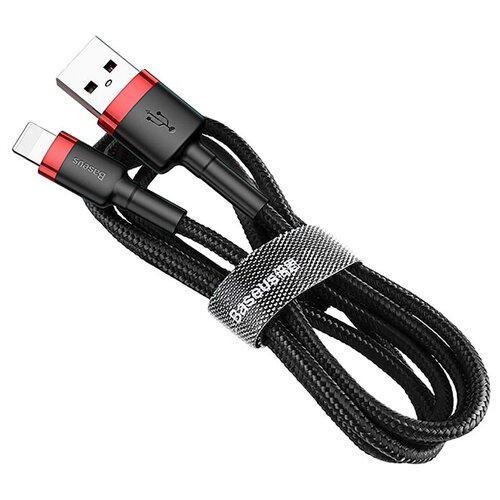 Кабель Baseus Cafule USB - Lightning (CALKLF), 2 м, 1 шт., черный/красный