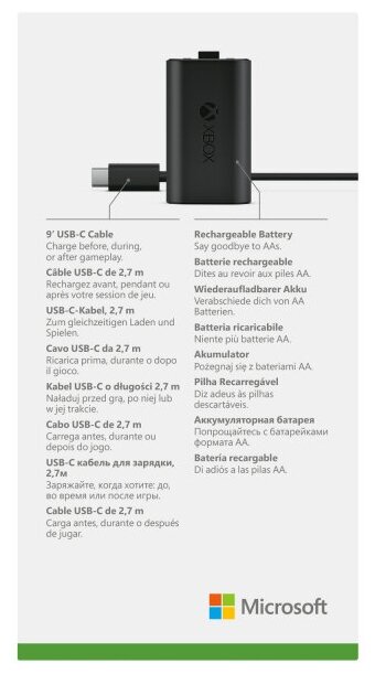 Зарядное устройство MICROSOFT Play and Charge, для Xbox Series X/One, черный [sxw-00002] - фото №6